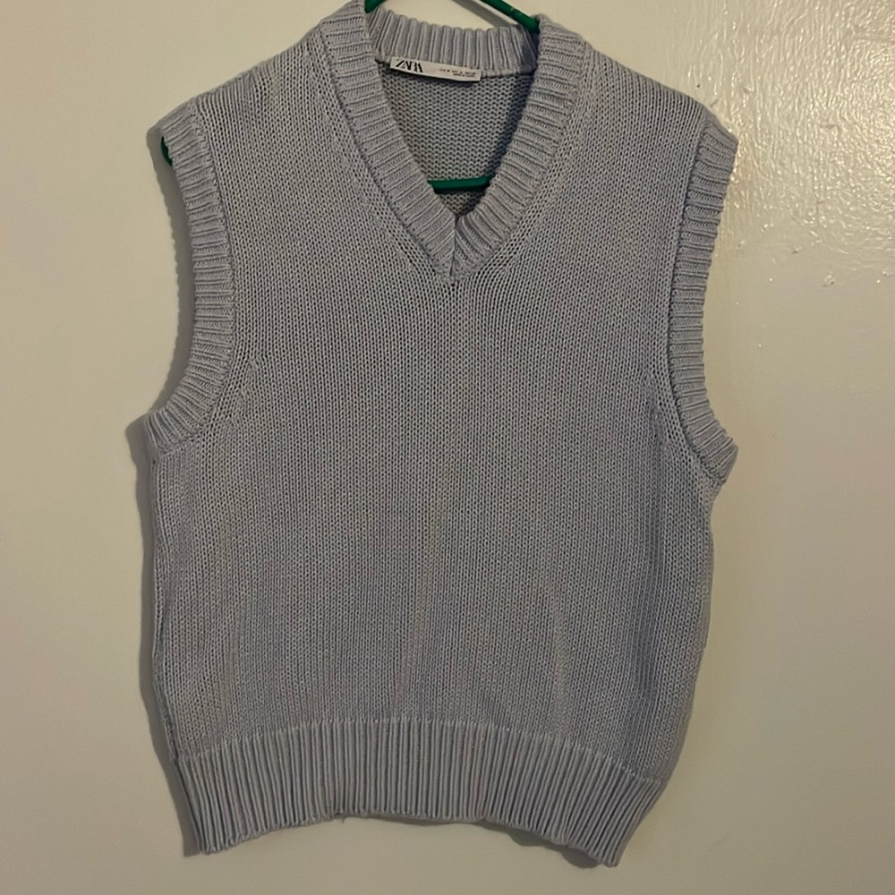 Zara knit blue sweater vest size Medium
